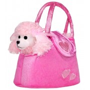 Detská plyšová hračka PlayTo Psík v kabelke, ružový